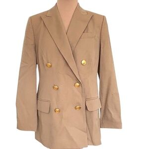 blazer TALBOTS 4 classic vintage NWOT DB camel 4 season wool weave notched